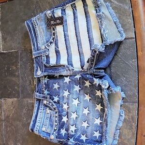 Y2k Miss Me American Flag shorts